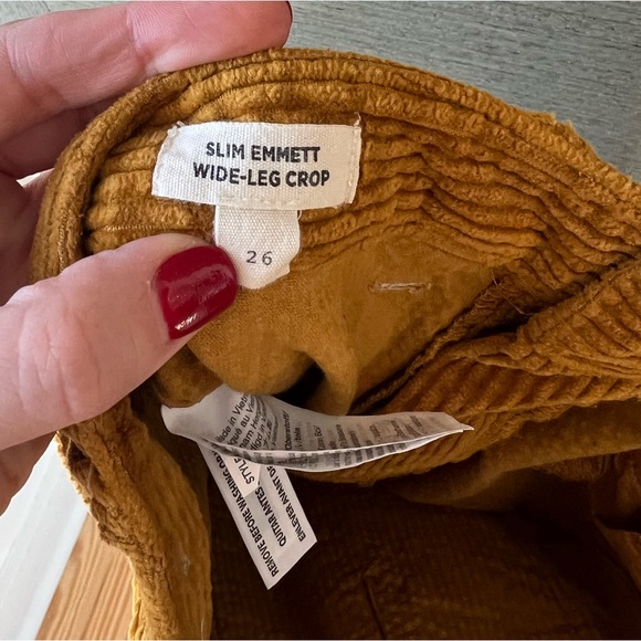 Slim Wide Leg Crop Corduroy Pants - Picture 5 of 5